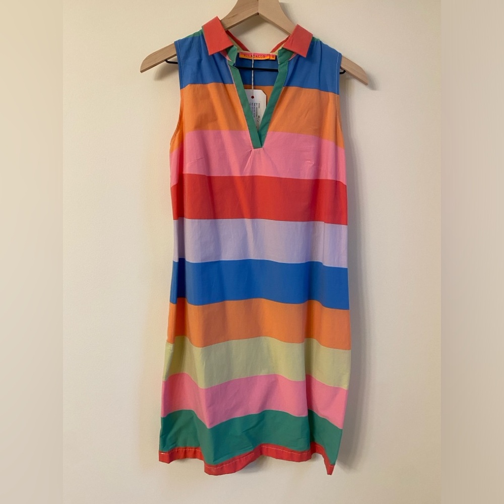 NWT Vilagallo striped cotton polo dress